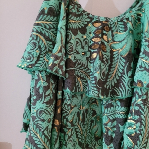 NWT $85 Boho Flowy Ruffle Babydoll Tank Top - Picture 7 of 14